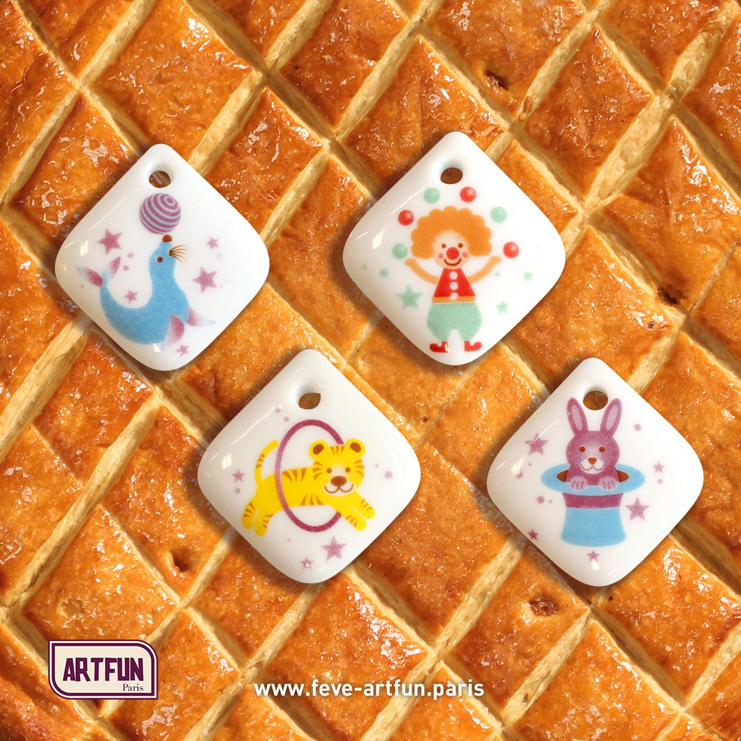 ArtFun 40 FEVES Le Cirque - FEVE BIJOU - Lot de fèves en porcelaine  alimentaire pour galette des rois : : Cuisine et Maison