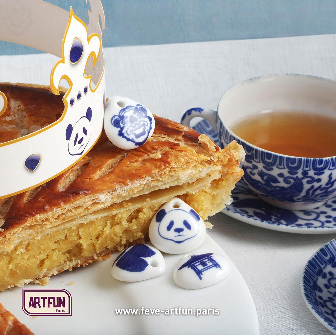 ArtFun Lot 1000 FEVES Collection Bleu Ming - Feve Galette des Rois  Epiphanie Premium - Bijou Feve Porcelaine