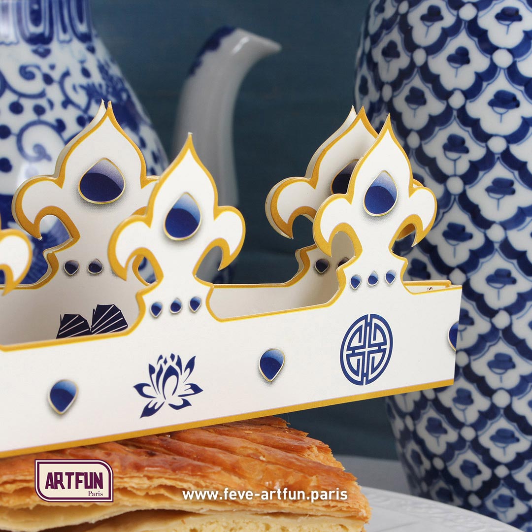 ArtFun Lot 1000 FEVES Collection Bleu Ming - Feve Galette des Rois  Epiphanie Premium - Bijou Feve Porcelaine