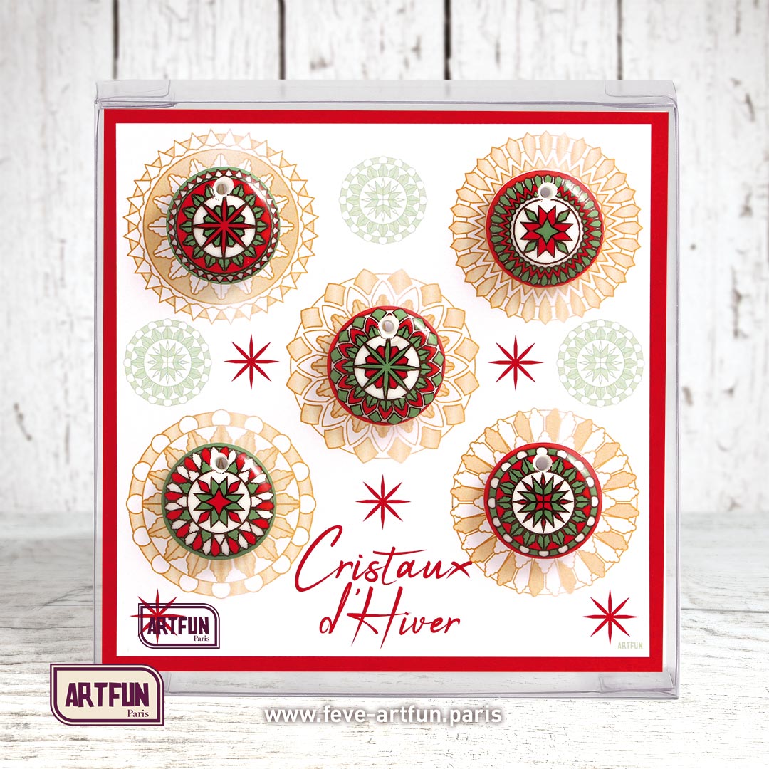 Coffret de Fèves en porcelaine Cristaux d'Hiver by ArtFun